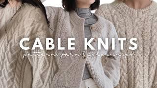 17 cable knitting patterns to knit this fall & winter ️ including yarn & color inspo!