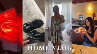 HOME VLOG: facial, full body workout, lunch with friends + lots of chatting !!