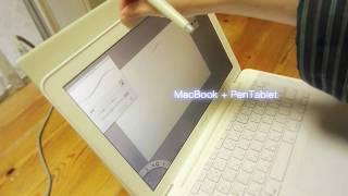 MacBook +Pen Tablet φ(-_-) DIY Pen Display  (自作液タブ化) movie