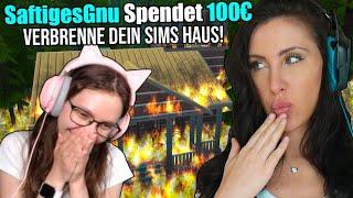 Ich spende 100€ WENN sie ihr Haus abfackelt! Sims 4 Streamer herausfordern