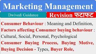 Consumer Behaviour, Consumer Buying Process, Buying role, Buying Decision, Marketing Management