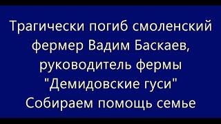 Трагически погиб фермер Вадим Баскаев. Собираем помощь семье