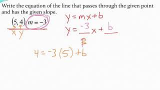 Writing the equation of a line given a slope and a point