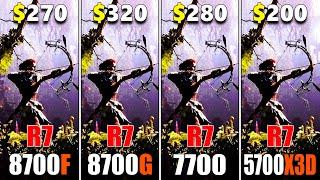 Ryzen 7 8700F vs Ryzen 7 8700G vs Ryzen 7 7700 vs Ryzen 7 5700X3D | PC Gameplay Tested