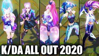 All New KDA ALL OUT Skins Spotlight Seraphine Akali Ahri Kaisa Evelynn (League of Legends)