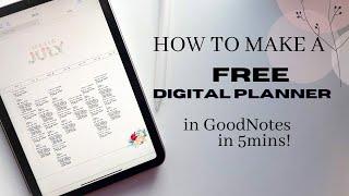 Free GoodNotes Planner | How to make a free GoodNotes planner in 5 minutes!