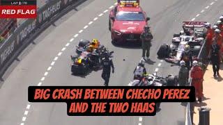 Perez POV from the big crash with the two haas during Monacogp start