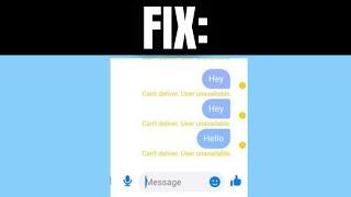 How to Fix Can't Deliver User Unavailable On Messenger | Can't Deliver User Unavailable