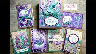Adorable Box and Notecards with Perennial Lavender DSP!