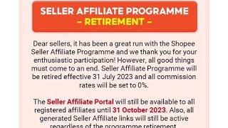 SHOPEE SELLER AFFILIATE PROGRAM DITAMATKAN | SHOPEE MALAYSIA