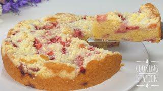 Strawberry Crumble Cake! Easy Dessert Recipes!