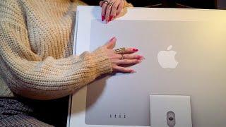 ASMR iMac Box Tapping and Scratching  (ear-to-ear, no talking)