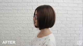 cutting a bob with a combination of techniques