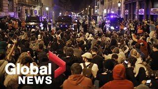 Protests in central Barcelona over Catalonia independence