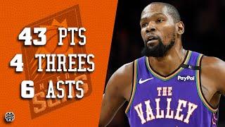 Kevin Durant 43 pts 4 threes 6 asts vs Pistons 24/25 season