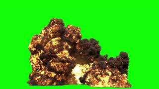 [4K] BIG Explosion - Green Screen