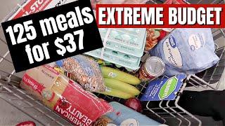 126 MEALS FOR $37! | Emergency Extreme Budget Grocery Haul 2022