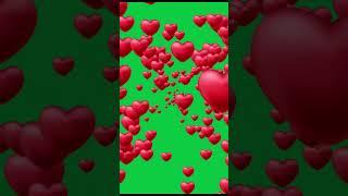 Green Screen | Floating Hearts, Love, use this as a Background for  YouTube, TikTok and Instagram