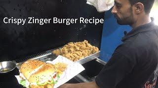 Chicken Zinger Burger | CRISPY BURGER RECIPE |Fried Chicken Burger by tahir Mehmood food secrets