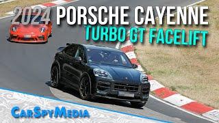 2024 Porsche Cayenne Turbo GT Facelift Prototype Spied Testing At The Nürburgring V8 Performance SUV