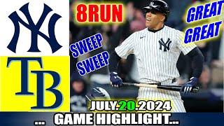 New York Yankees Vs. Tampa Bay Rays Game innings 1ST - 8TH Highlights TODAY | MLB Season 2024