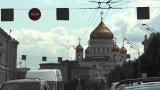 The view of Lenin's library, Kremlin, Cathedral of Christ the Savior in Moscow