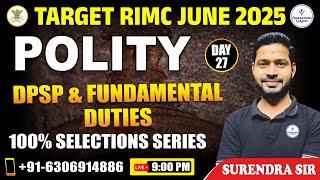 DSPS & FUNDAMENTAL DUTIES | Polity | RIMC June 2025 |RIMC Online Coaching by Surendra Sir