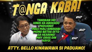 OMG! KAKAPASOK LANG ATTY. SILVESTRE BELLO SINAGOT SI PADUANO ACOP/ESCUDERO/ROMUALDEZ/CASTRO