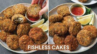 Vegan Fishless Cakes made with banana heart/blossom (puso ng saging)