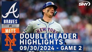 Mets vs Braves Game 2 (9/30/2024) | NY Mets Highlights | ATL Braves Highlights | SNY