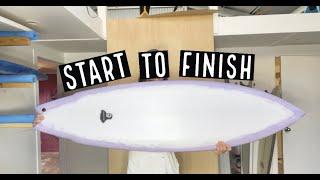 Building a SURFBOARD. Start to finish - Shaping - Glassing - Sanding