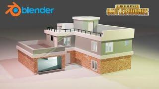 how to making pubg squad House in blender / 3d model making bubg hause / pubj map making in blender
