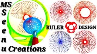 Design Ruler/DIY Tutorial/Ruler patterns for kids/3d art/spirograph designs art/@MS Seenu Creations