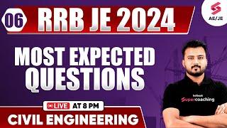 RRB JE 2024 Civil Engineering Most Expected Questions | SSC JE 2025 Civil Engineering by Shubham Sir