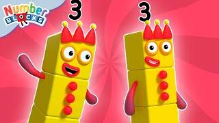 Three | Full Episode - S1 E4 | Numberblocks (Level 1 - Red )