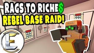 REBEL BASE RAID! | Unturned Roleplay Rags to Riches Reboot #11 - We Take Legendary Loot (RP)