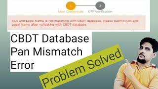 cbdt database pan mismatch | cbdt database pan mismatch hindi