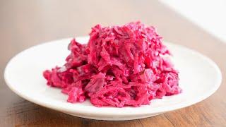 Very tasty and simple salad with beetroot! Only affordable ingredients