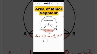 Area of Minor Segment #shorts #mathsshorttricks #shortsvideo