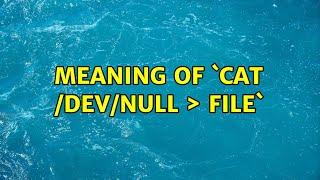 Meaning of `cat /dev/null ＞ file` (2 Solutions!!)