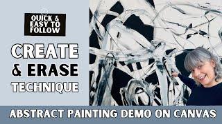 Abstract Painting Demo - Create Depth and Movement with the Assert and Obliterate Techinque