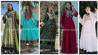 Most stylish and long simple Afghani summer party dresses design 2024 for girls and woman