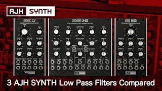 AJH Synth Low Pass Filters Compared: 3 Eurorack VCF's - Sequences & Sweeps (dry audio/no talking)