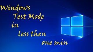 How to enable Test mode in windows