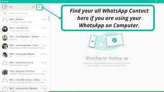 How to find your all WhatsApp Contact on Computer or WhatsApp Web | I can not find all the Contact