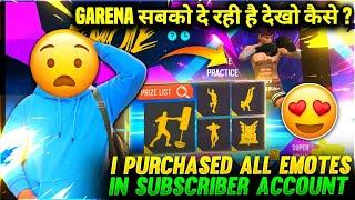 BUYING ALL EMOTES  FROM EMOTES PARTY EVENT IN SUBSCRIBER ACCOUNT - GARENA FREE FIRE