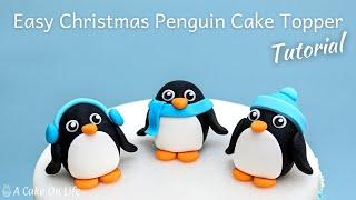 Fondant Penguin Cake Topper Tutorial/ Easy Christmas Cake Topper Idea