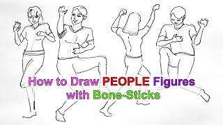 How to Draw People Figures (Poses) with BONE STICKS for Beginner #DrawPeople #DrawFigure #GibPal