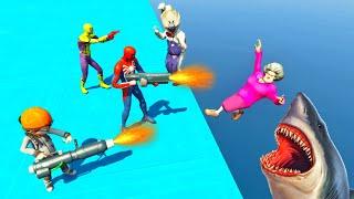 Scary Teacher 3D - Miss'T defeats Color Spider and Kidnaps Tani - Shark Battle - Spiderman Vs Miss'T