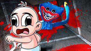 BEBE NOOB ESCAPA DE LA FABRICA DEL TERROR DE POPPY PLAYTIME EN ROBLOX  BEBE NOOB VS HUGGY WUGGY